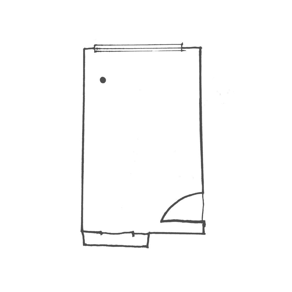 Drawing of rectangular room.